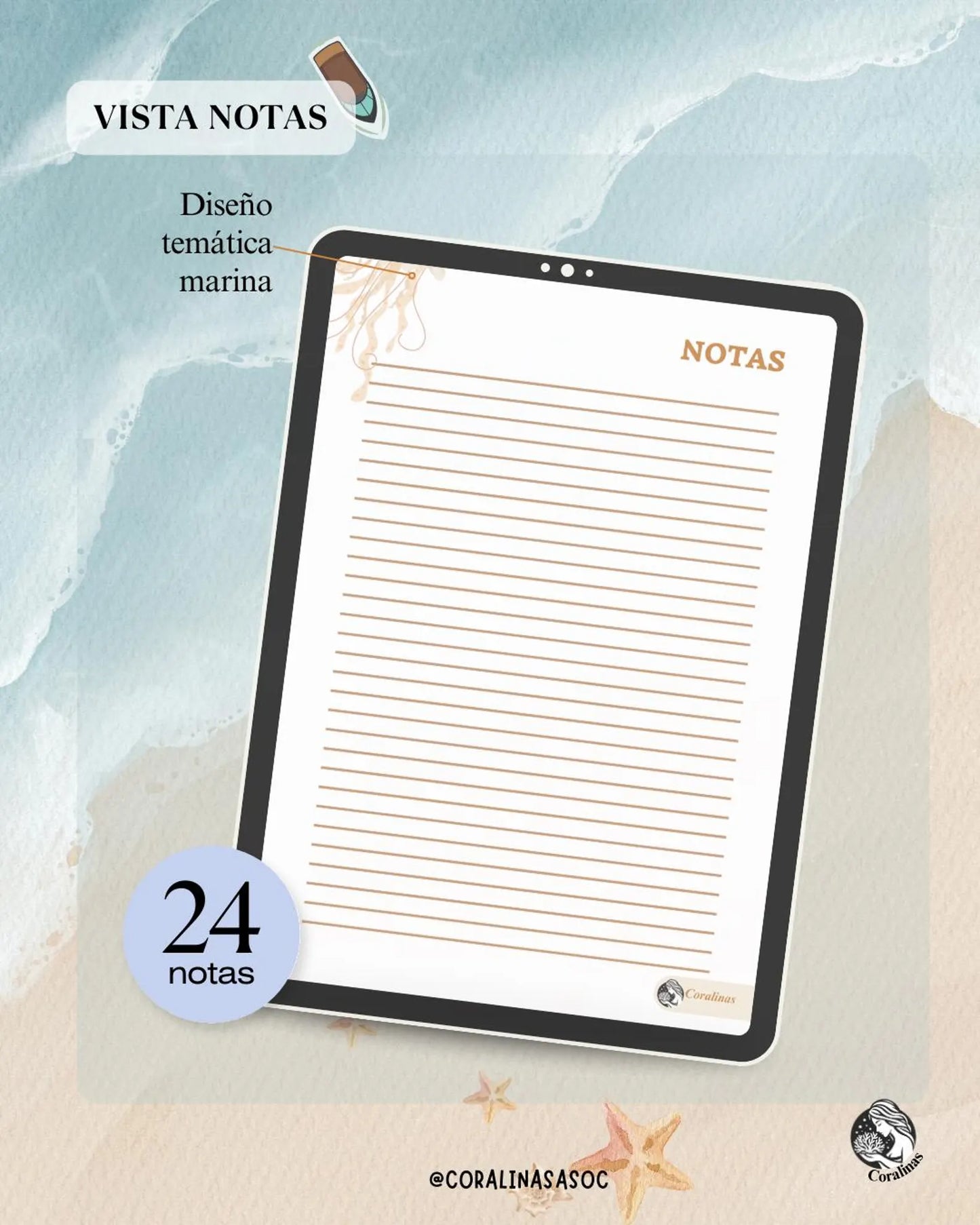 Medusa Agenda 2025 | Digital and Printable | Marine Theme Planner with Fauna and Flora of the Sea | Ideal for Personal Organization